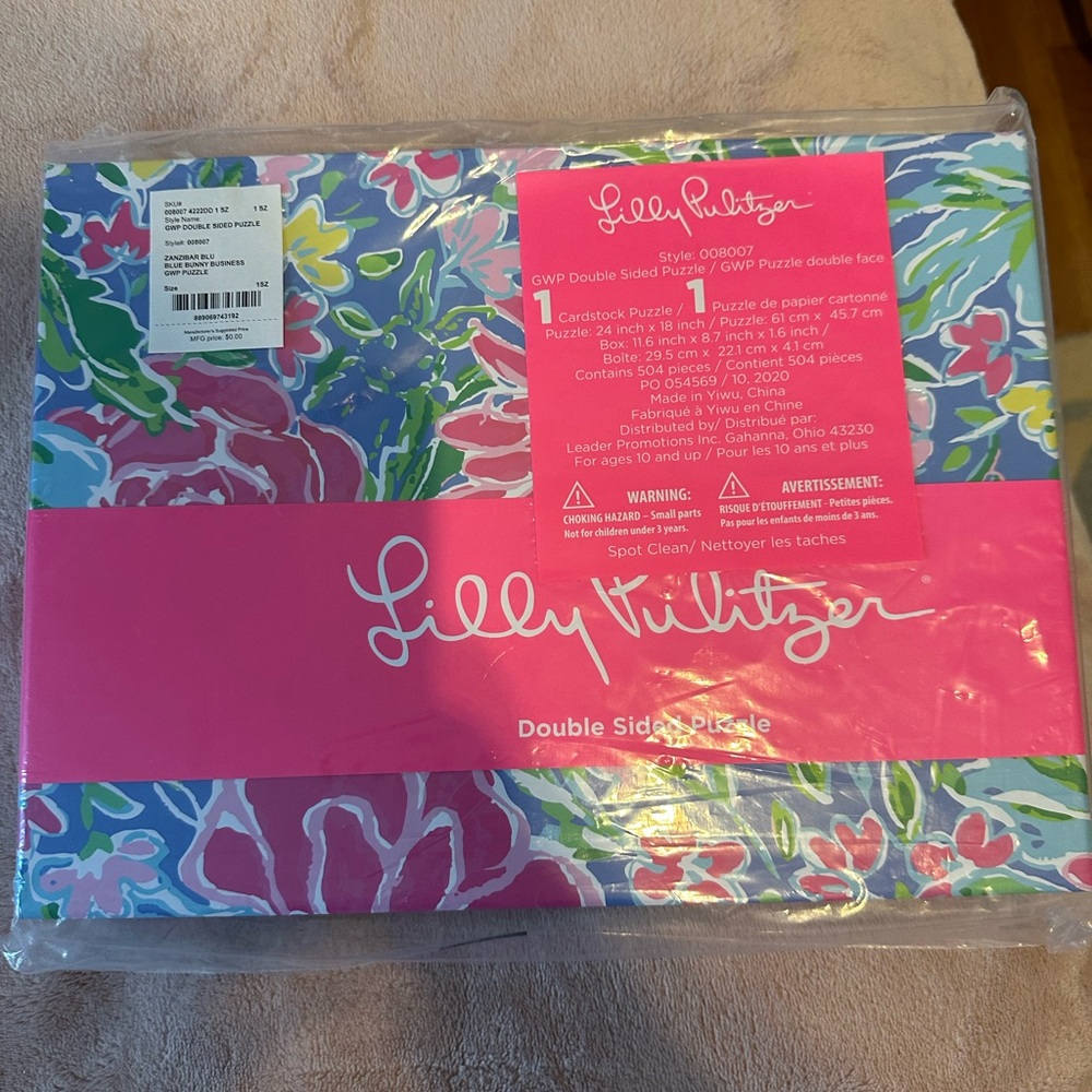 Lilly Pulitzer GWP Puzzle in Blue Bunny Business